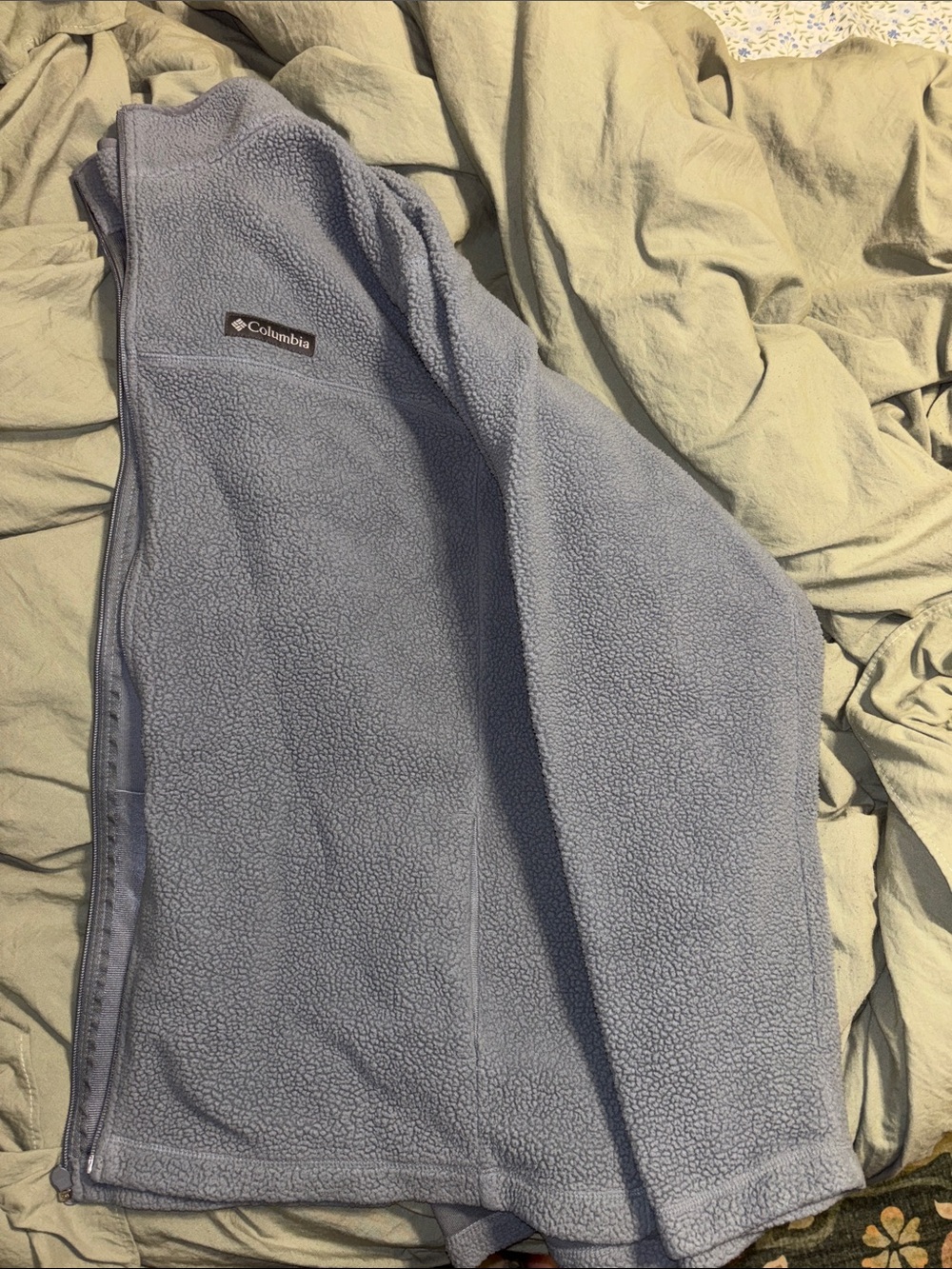 Columbia Light Gray/blue Fleece Jacket